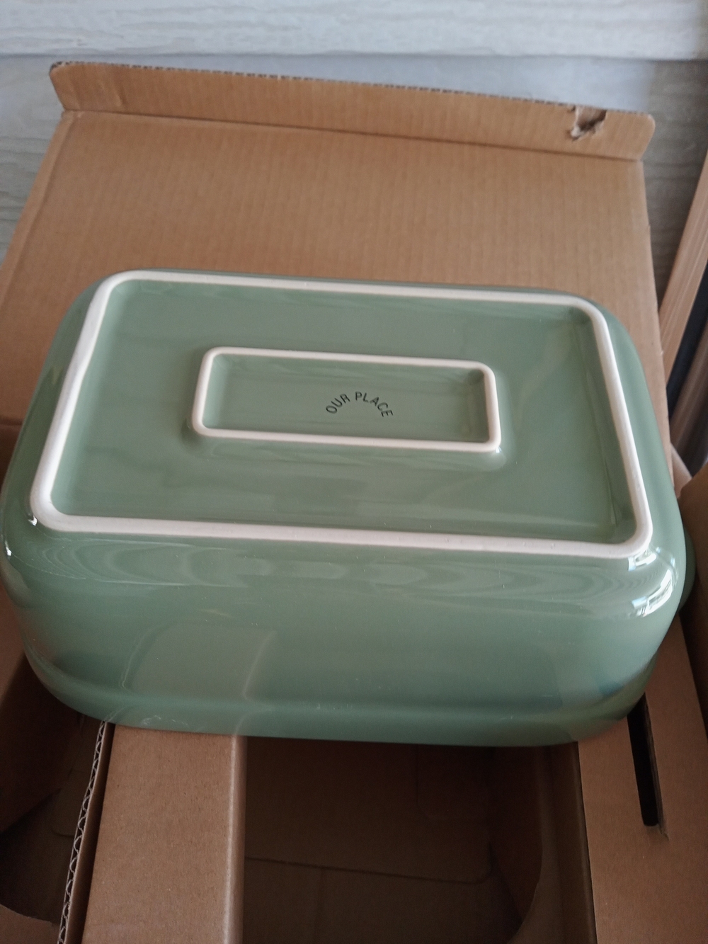 Our Place Sage Green Glazed Ceramic Baking Dish, 2.25QT/2L, No Offers - Picture 3 of 8